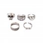 Punk Skull Heart Heart Ring silver