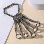 Punk Wristband Skull Fingers Metal Skeleton Hand Bracelet black