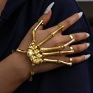 Punk Wristband Skull Fingers Metal Skeleton Hand Bracelet silver