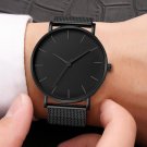 Quartz Casual Watches Simple Men Watch Women Wristwatch Mesh Band full black