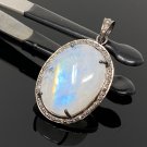Rainbow Moonstone GemPave Diamond Pendant Moonstone Pendant Sterling Silver Jewelry Default Title