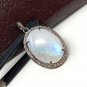 Rainbow Moonstone GemPave Diamond Pendant Moonstone Pendant Sterling Silver Jewelry Default Title