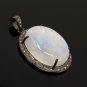 Rainbow Moonstone GemPave Diamond Pendant Moonstone Pendant Sterling Silver Jewelry Default Title