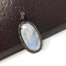 Rainbow Moonstone GemPave Diamond Pendant Moonstone Pendant Sterling Silver Jewelry Default Title
