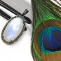 Rainbow Moonstone GemPave Diamond Pendant Moonstone Pendant Sterling Silver Jewelry Default Title