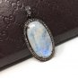 Rainbow Moonstone GemPave Diamond Pendant Moonstone Pendant Sterling Silver Jewelry Default Title