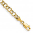 Real 10K Yellow Gold 5 mm Double Link Chain Bracelet 5.5 inch 5.5 inch