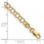 Real 10K Yellow Gold 5 mm Double Link Chain Bracelet 5.5 inch 5.5 inch