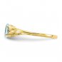 Real 10K Yellow Gold Women's Aquamarine Gemstone Ring