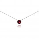 Red Solitaire Choker Necklace made with Swarovski Crystals in 925 Silver N15596RU