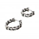 Retro Hollow Chain 925 Sterling Silver Hoop Earrings