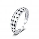 Rings for Women, Checkerboard Flowers Ring Girls Trendy Ring 16MM