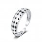 Rings for Women, Checkerboard Flowers Ring Girls Trendy Ring 16MM