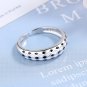 Rings for Women, Checkerboard Flowers Ring Girls Trendy Ring 16MM