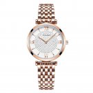 Roman Engraved Diamond-Set Alloy Steel Band Watch silver rose gold