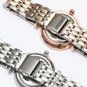 Roman Engraved Diamond-Set Alloy Steel Band Watch silver rose gold