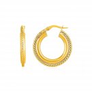 Rope Texture Hoop Earrings in 14k Yellow Gold Yellow Gold