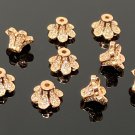 Rose Gold CZ Micro Pave BeCrown Bead Caps Jewelry Findings for Jewelry Making 1 Pc Default Title