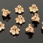 Rose Gold CZ Micro Pave BeCrown Bead Caps Jewelry Findings for Jewelry Making 1 Pc Default Title