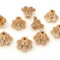 Rose Gold CZ Micro Pave BeCrown Bead Caps Jewelry Findings for Jewelry Making 1 Pc Default Title