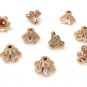 Rose Gold CZ Micro Pave BeCrown Bead Caps Jewelry Findings for Jewelry Making 1 Pc Default Title