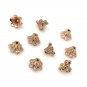 Rose Gold CZ Micro Pave BeCrown Bead Caps Jewelry Findings for Jewelry Making 1 Pc Default Title