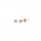 Rose Gold Flashed Sterling Silver Cubic Zirconia 2mm Round Stud Earrings ERG15389
