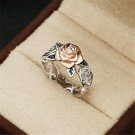 Rose Gold Flower Ring Vintage Women's Ring Hollow Rings