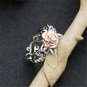 Rose Gold Flower Ring Vintage Women's Ring Hollow Rings