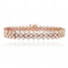 Rose Gold Plated 13ct Cubic Zirconia Chevron Tennis Bracelet BRGBR13454
