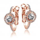 Rose Gold Tone 2.6ct White Topaz Round Clutchless Earrings ERGBR13686WT