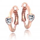 Rose Gold Tone Created White Sapphire Heart Clutchless Earrings ERGBR13690CWS