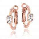 Rose Gold Tone Created White Sapphire Rectangle Clutchless Earrings ERGBR13691CWS