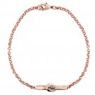 Rose Gold Tone CZ Buckle Bar Bracelet BRGBR13735