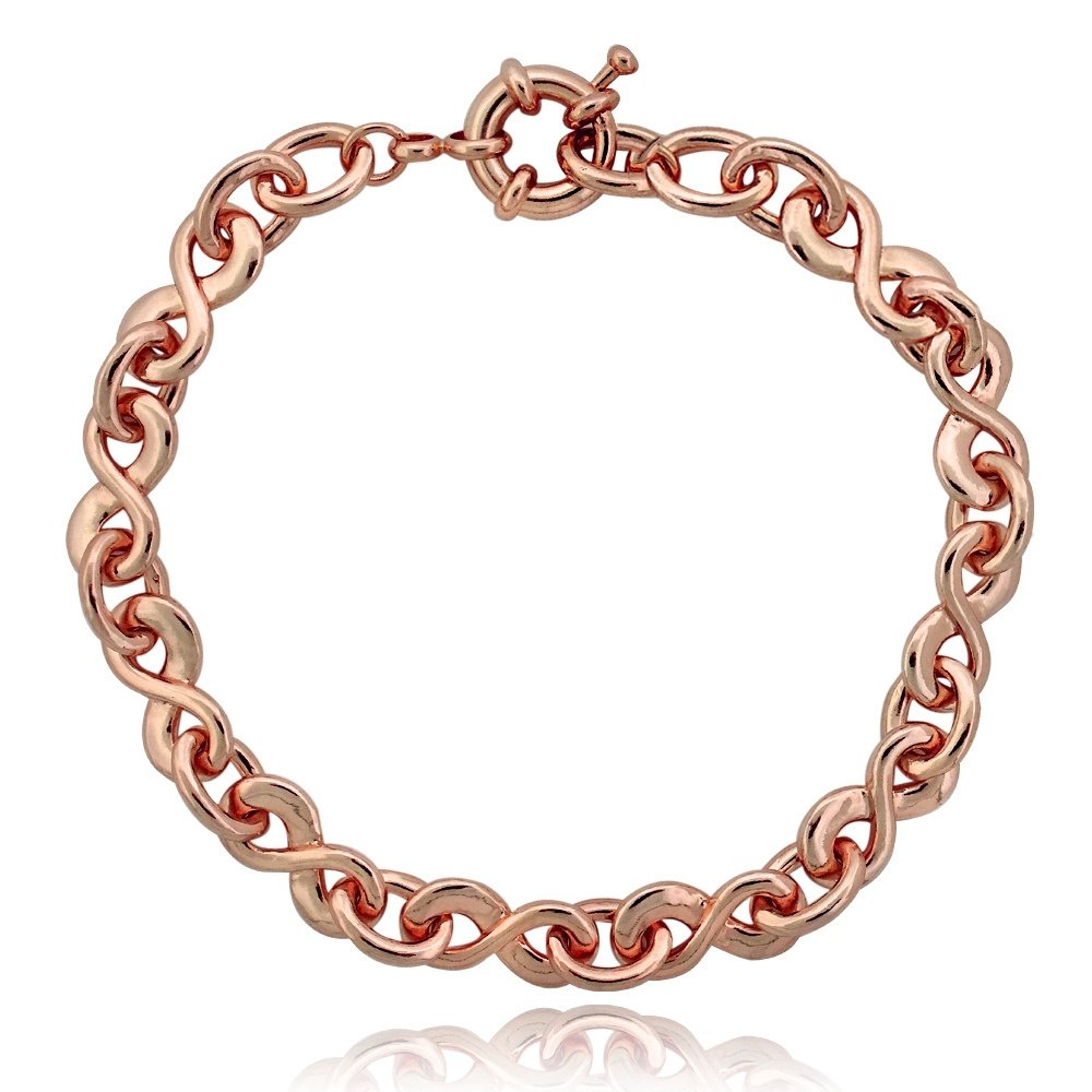 Rose Gold Tone Infinity Link Bracelet BRGBR13546
