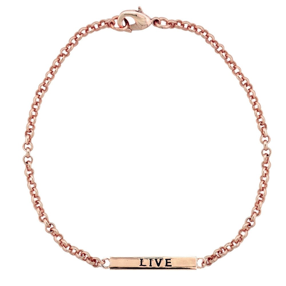Rose Gold Tone Live Bar Bracelet BRGBR13704