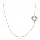 Rose Gold Tone over Silver Diamond Accent Heart Chain Necklace NRG13665
