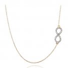 Rose Gold Tone over Silver Diamond Accent Infinity Chain Necklace NRG13666
