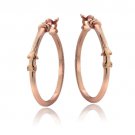 Rose Gold Tone over Sterling Silver Arrow Polished Hoop Earrings HRG13734