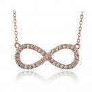Rose Gold Tone over Sterling Silver CZ Infinity Necklace NRG13800