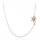 Rose Gold Tone over Sterling Silver CZ Palm Tree Chain Necklace NRG13605