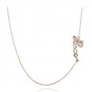 Rose Gold Tone over Sterling Silver CZ Peace Chain Necklace NRG13606