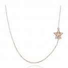 Rose Gold Tone over Sterling Silver CZ Star Chain Necklace NRG13599