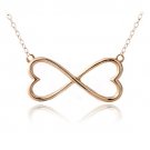 Rose Gold Tone over Sterling Silver Infinity Heart Necklace PRG13557