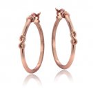 Rose Gold Tone over Sterling Silver Infinity Polished Hoop Earrings HRG13728