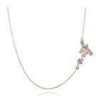 Rose Gold Tone over Sterling Silver Love Chain Necklace NRG13604