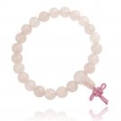 Rose Quartz 8mm Power Bead Stretch Bracelet B11918RQ