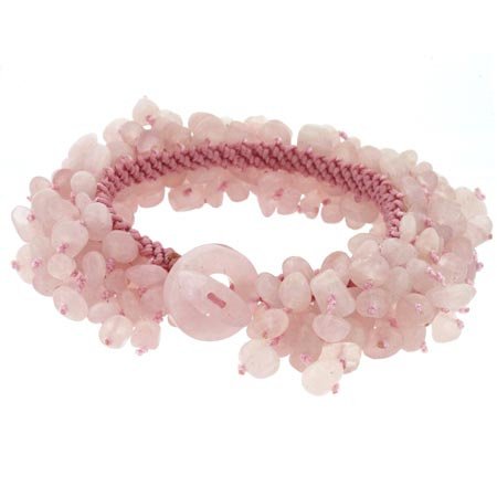 Rose Quartz Chip Confetti Toggle Bracelet B10036RQ