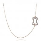 Rose Tone over Silver Diamond Accent Dog Bone Necklace NRG13668