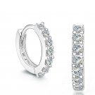 Round Ladies Huggies Hoop Earrings, Womens Round Diamond Single Row Huggie Earrings large